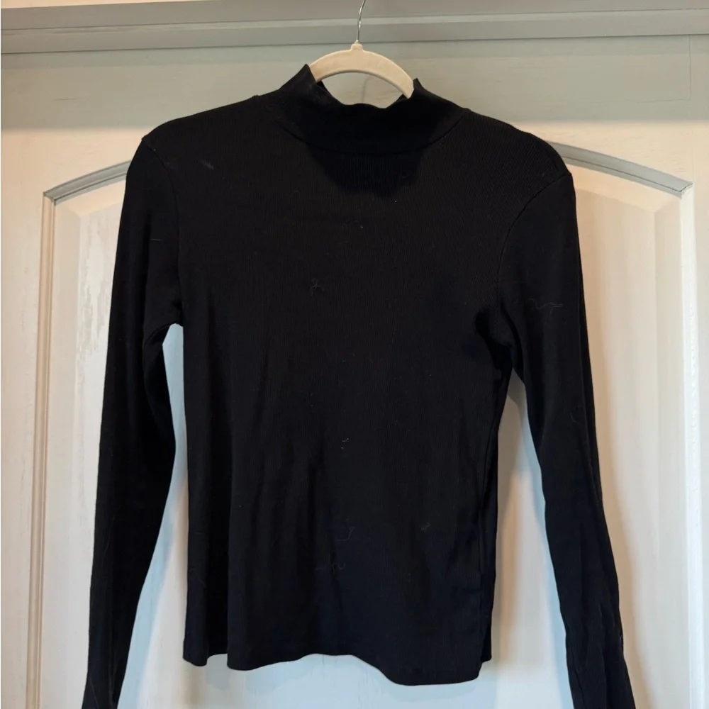 Black Women's Turtle Neck Top - Picture 3 of 4
